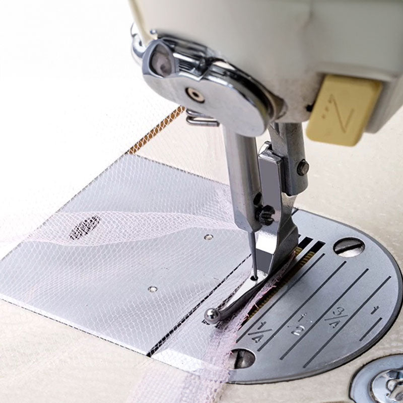 P369. Wedding dress fashion fabric. Bead-free fixed presser foot.