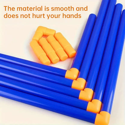 Mini foldable plastic soccer set, detachable posts, high-strength, indoor/outdoor, kids' bday gift